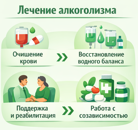 лечение алкоголизма в Щёлково этапы